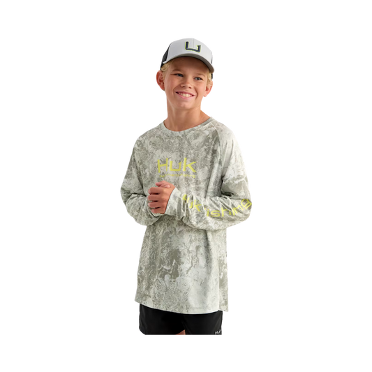 HUK YOUTH MOSSY OAK LONG SLEEVE SEAGRASS