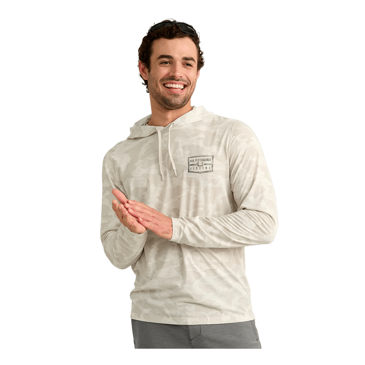 HUK DRIFT PERFORMANCE HOODIE TEE - FRONT VIEW