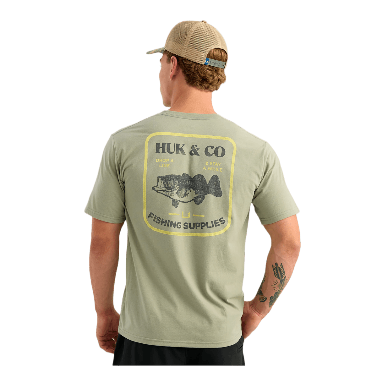 HUK HUK AND CO TEE - SEAGRASS - BACK VIEW