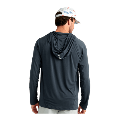 HUK ICON PERFORMANCE HOODIE - SEA STORM - BACK VIEW