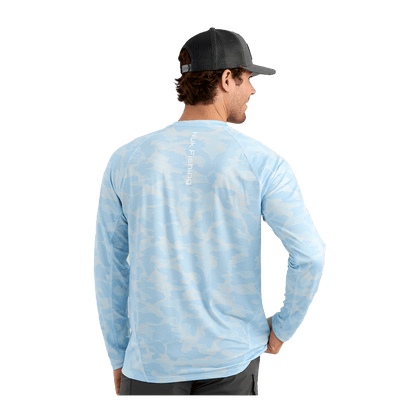 HUK ICON PRINTED CREW - COASTAL DRIFT - BACK VIEW