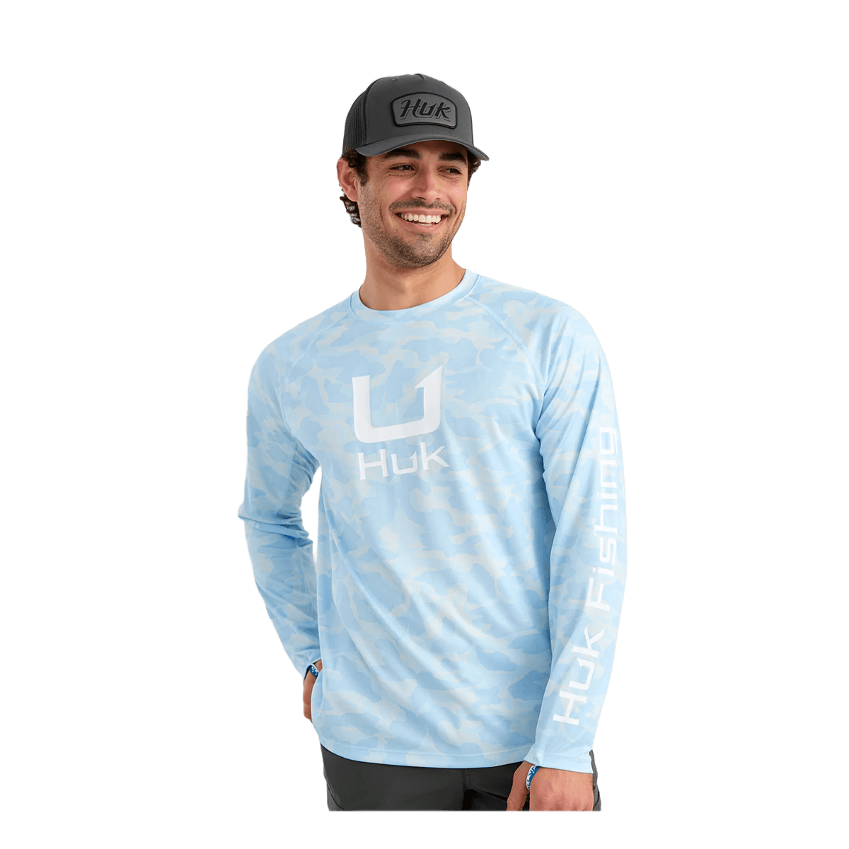 HUK ICON PRINTED CREW - COASTAL DRIFT - FRONT VIEW