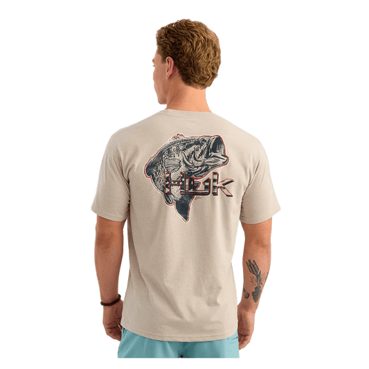 HUK KC AMERICANA TEE - RIVER ROCK HEATHER - BACK VIEW