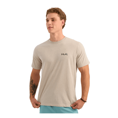 HUK KC AMERICANA TEE - RIVER ROCK HEATHER - FRONT VIEW