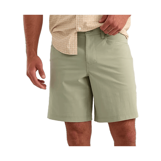 HUK KONA 9 INCH SHORTS - SEAGRASS - FRONT VIEW