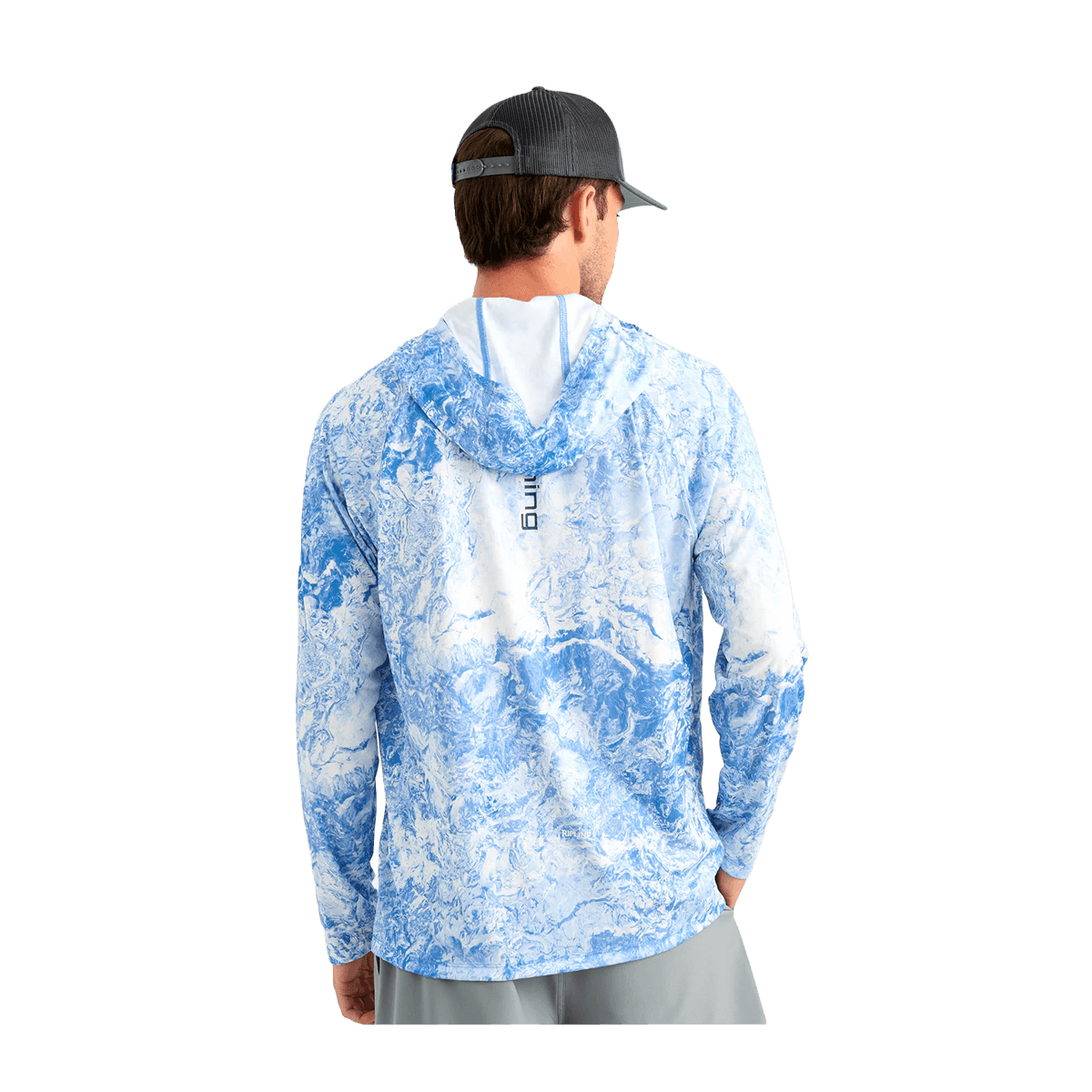 HUK MOSSY OAK PURSUIT PERFORMANCE HOODIE - REGATTA - BACK VIEW