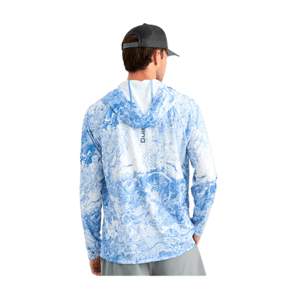 HUK MOSSY OAK PURSUIT PERFORMANCE HOODIE - REGATTA - BACK VIEW