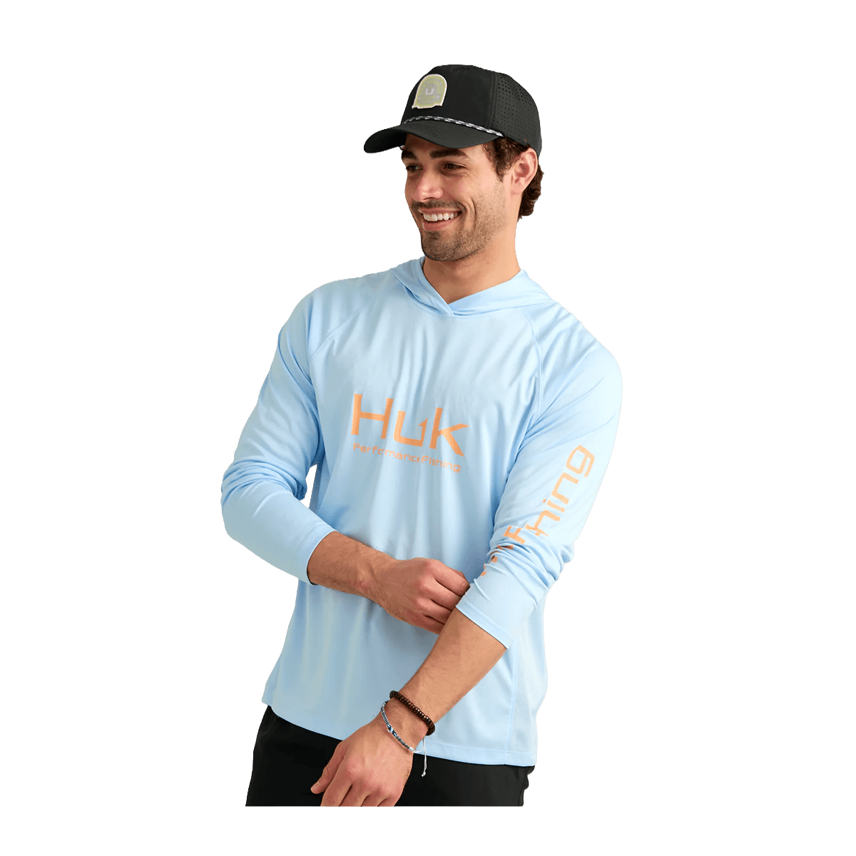 HUK PURSUIT PERFORMANCE HOODIE - COASTAL DRIFT -FRONT VIEW