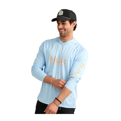 HUK PURSUIT PERFORMANCE HOODIE - COASTAL DRIFT -FRONT VIEW