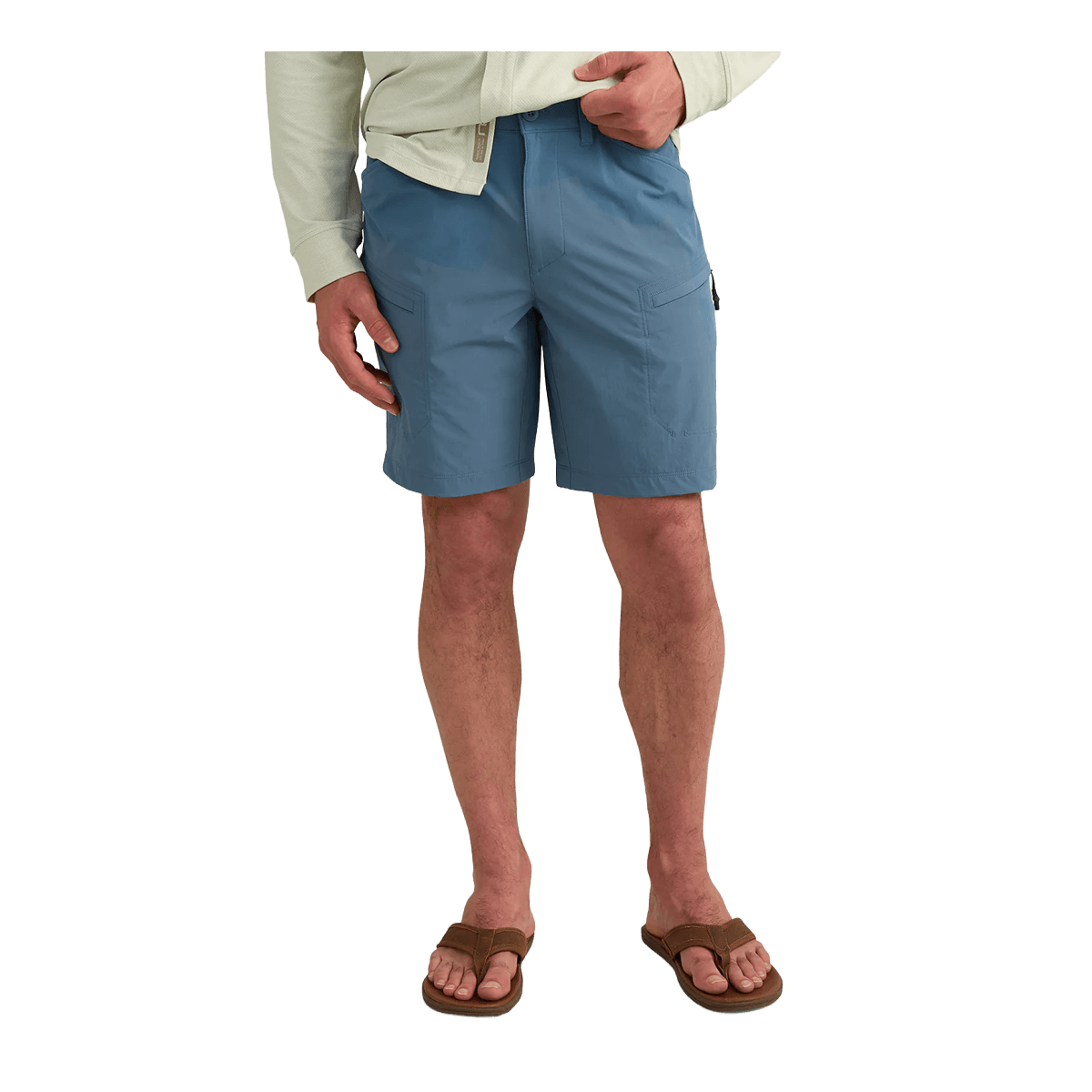 HUK WATERSHED FISHING SHORT - STORMY BLUE - FRONT VIEW