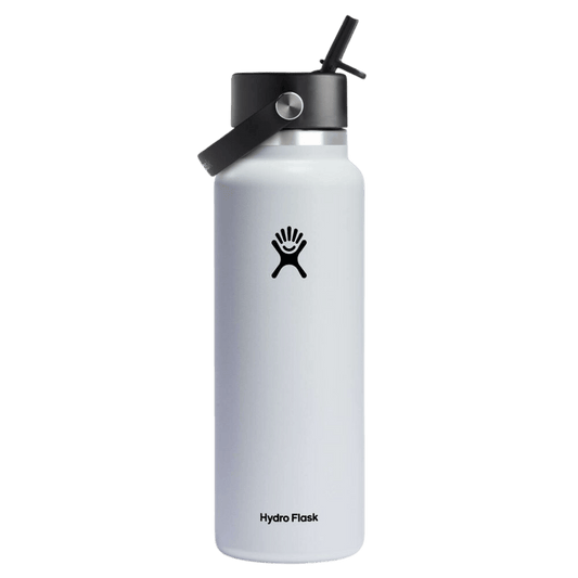 HYDRO FLASK WIDE MOUTH WITH FLEX STRAW CAP 40OZ_WHITE