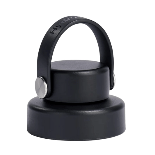 HYDRO FLASK WIDE FLEX CHUG CAP - BLACK_FRONT ANGLE
