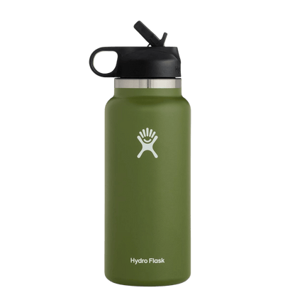 HYDRO FLASK WIDE MOUTH W/ STRAW LID 32OZ_OLIVE