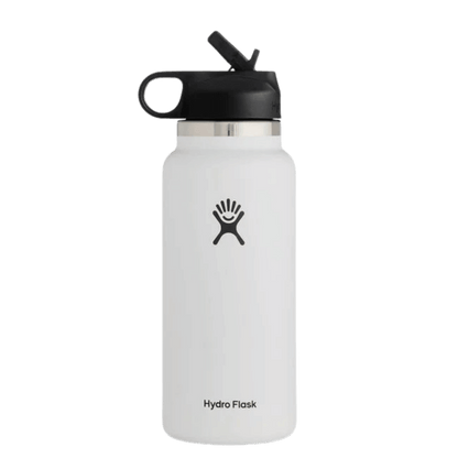HYDRO FLASK WIDE MOUTH W/ STRAW LID 32OZ_WHITE