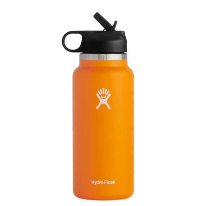 HYDRO FLASK WIDE MOUTH W/ STRAW LID 32OZ_CLEMENTINE