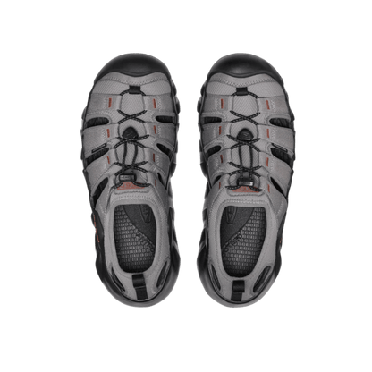 KEEN MEN'S HYPERPORT H2 SANDAL - GREY/BRICK - TOP VIEW