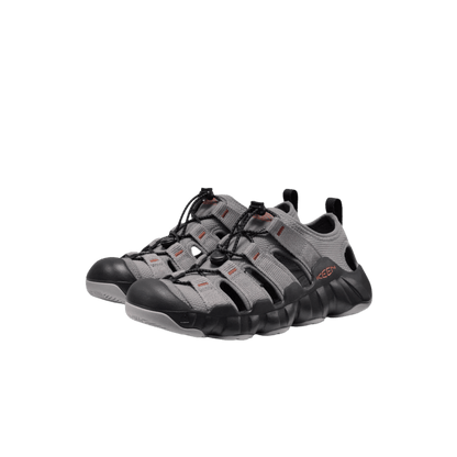 KEEN MEN'S HYPERPORT H2 SANDAL - GREY/BRICK - SIDE VIEW