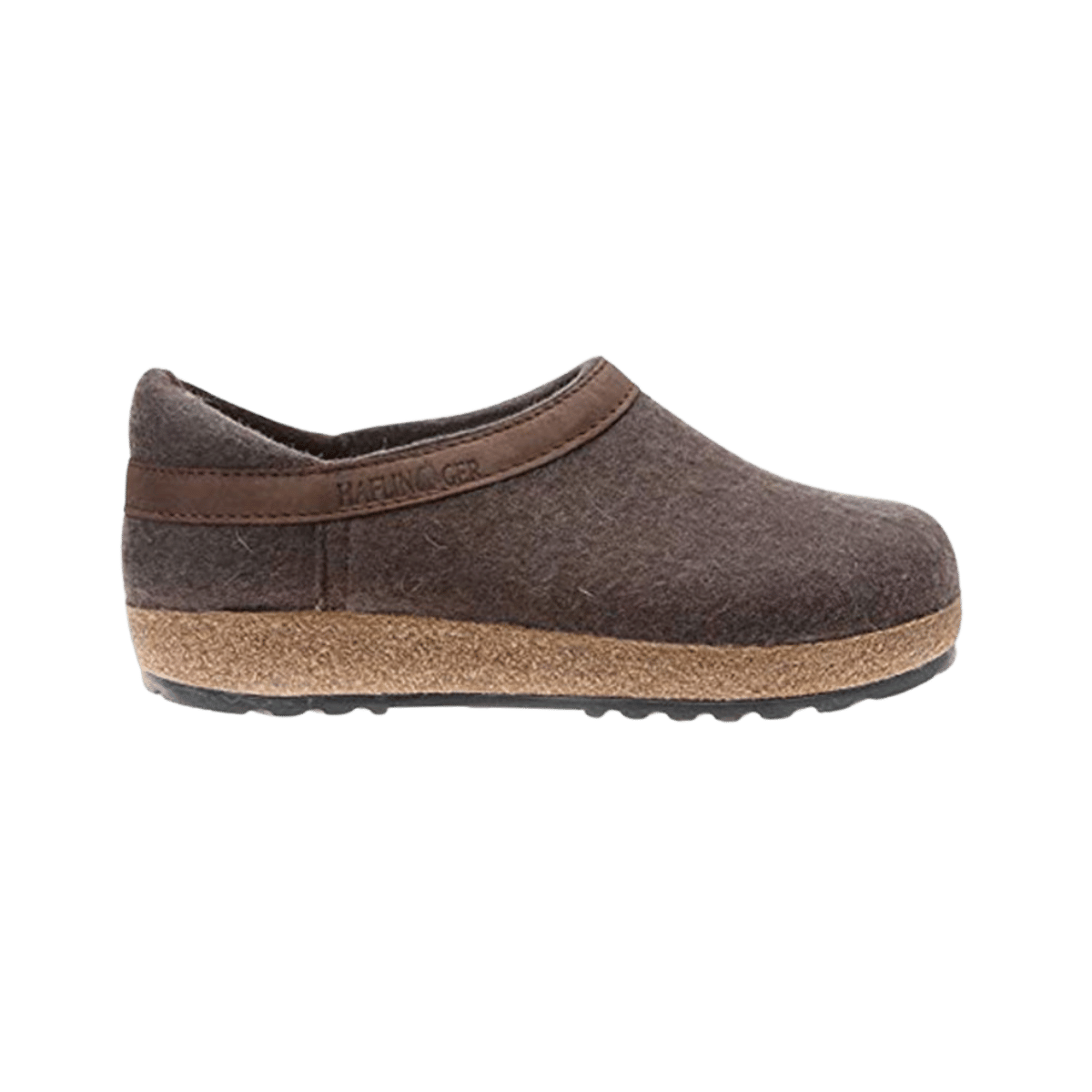 HAFLINGER GZH GRIZZLY HEEL CLOG - SMOKEY BROWN - RIGHT SIDE VIEW