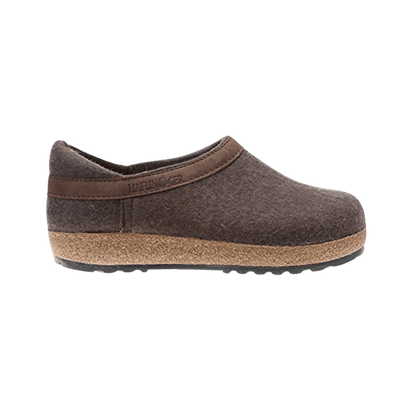 HAFLINGER GZH GRIZZLY HEEL CLOG - SMOKEY BROWN - RIGHT SIDE VIEW