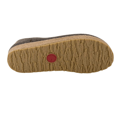 HAFLINGER GZH GRIZZLY HEEL CLOG - SMOKEY BROWN - OUTSOLE VIEW