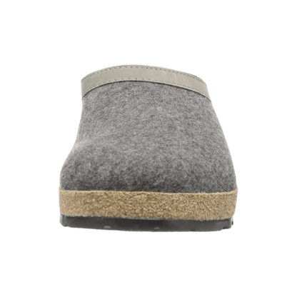 HAFLINGER GZL WOOL CLOG - SILVER GREY - FRONT
