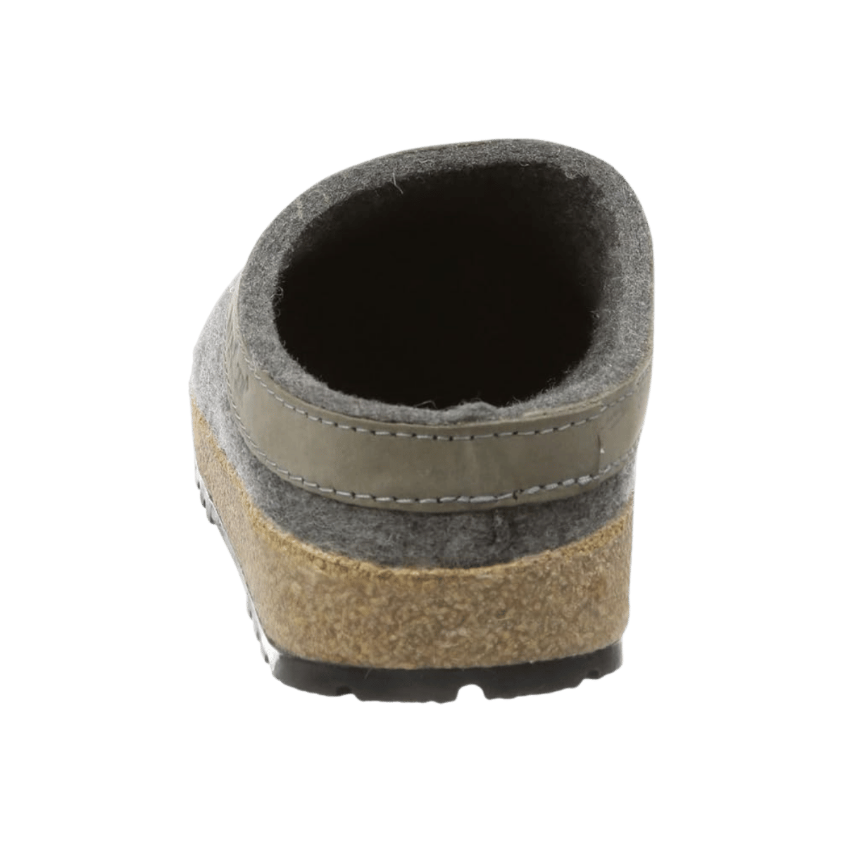 HAFLINGER GZL WOOL CLOG - SILVER GREY - BACK VIEW