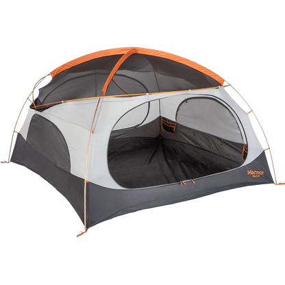 Halo 4 person tent with the front open and rain fly off
