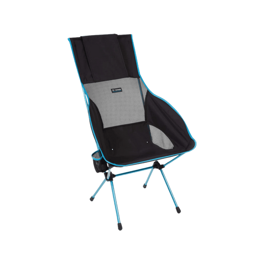 HELINOX SAVANNA CHAIR - BLACK - SIDE FRONT VIEW