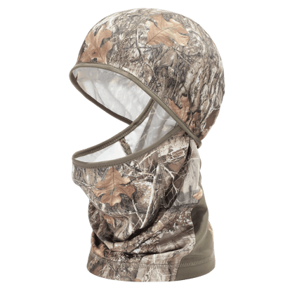HOT SHOT REVERSIBLE FLC FACEMASK MENS GROUSE CAMO FRONT SIDE VIEW