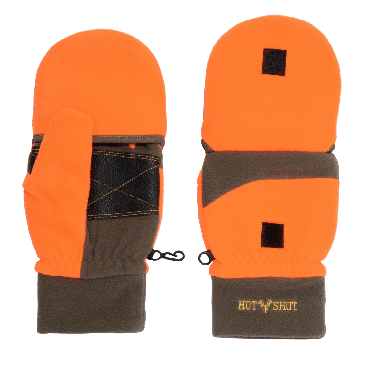 HOT SHOT BULLSEYE FLEECE POPTOP FINGERLESS BLAZE ORANGE POPUP VIEW