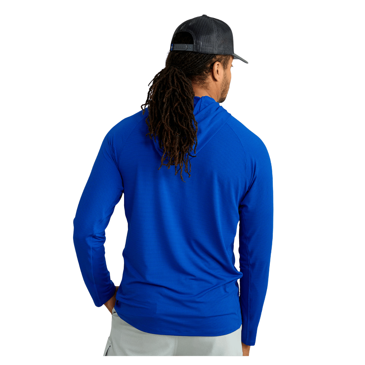 HUK MEN'S A1A PERFORMANCE HOODIE - OCEAN BLUE - BACK VIEW