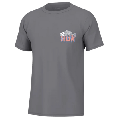 HUK MEN'S BASS BONES TEE - NIGHT OWL - FRONT VIEW
