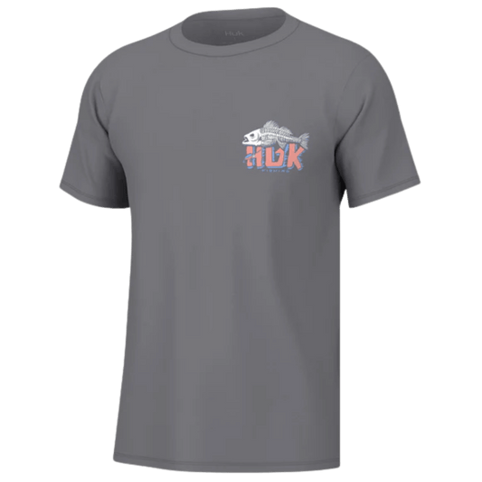 HUK MEN'S BASS BONES TEE - NIGHT OWL - FRONT VIEW