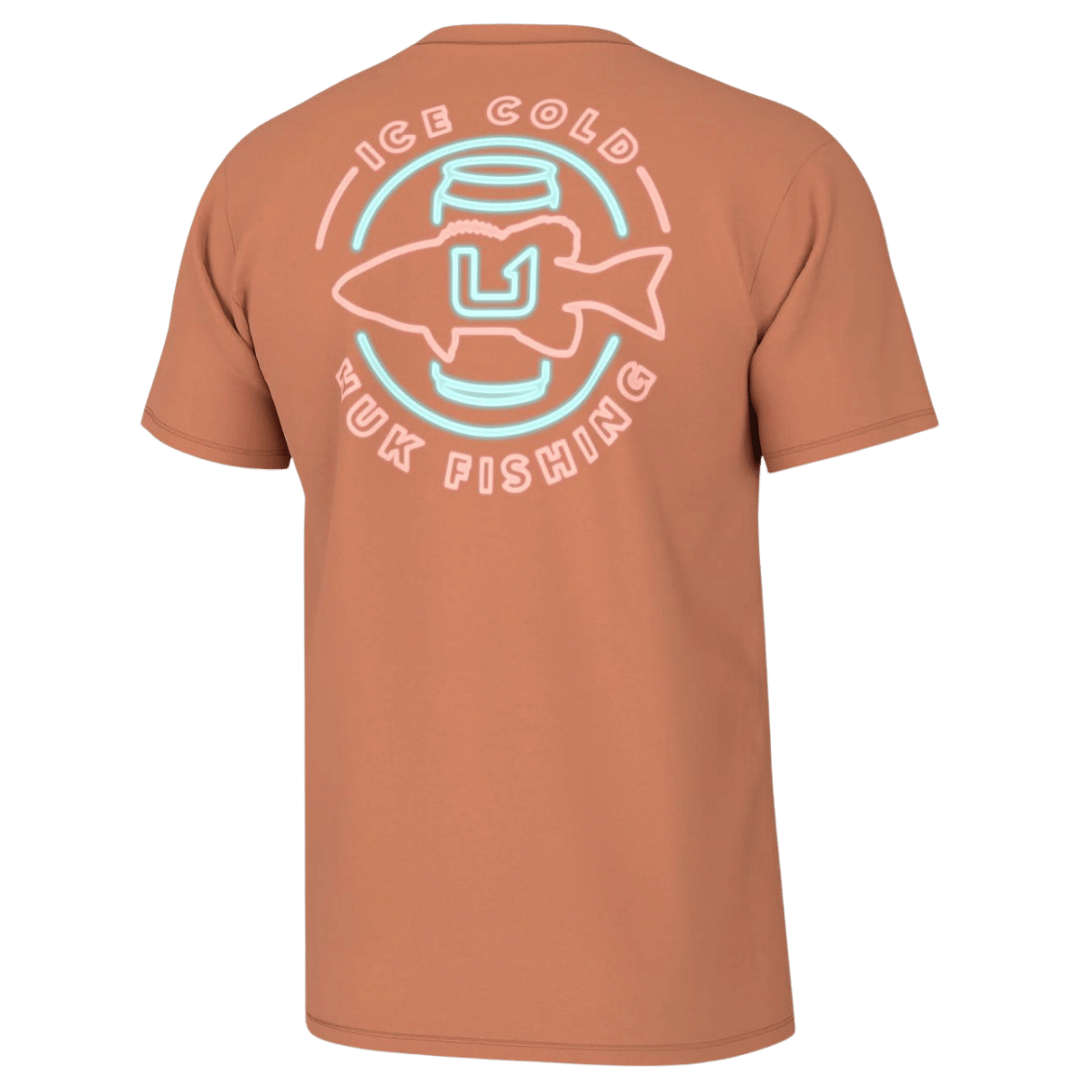 HUK MEN'S COLD BASS TEE - SUNBURN - BACK VIEW