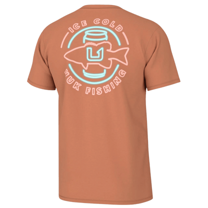 HUK MEN'S COLD BASS TEE - SUNBURN - BACK VIEW