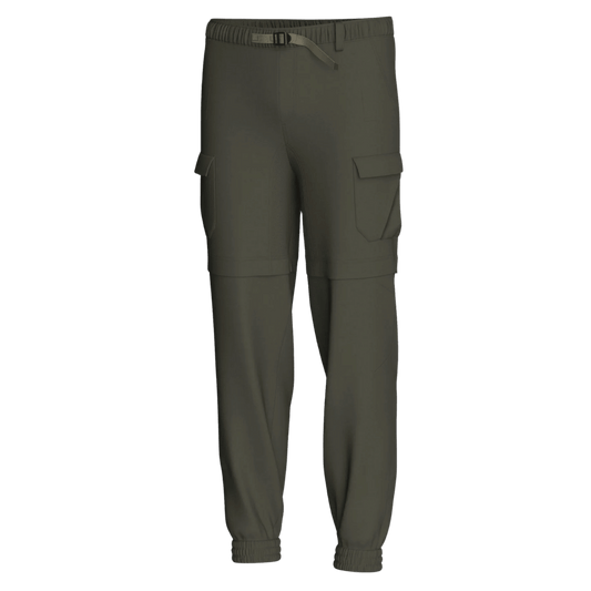 HUK MEN'S CREEKBED CONVERTIBLE PANTS - MOSS - FRONT VIEW