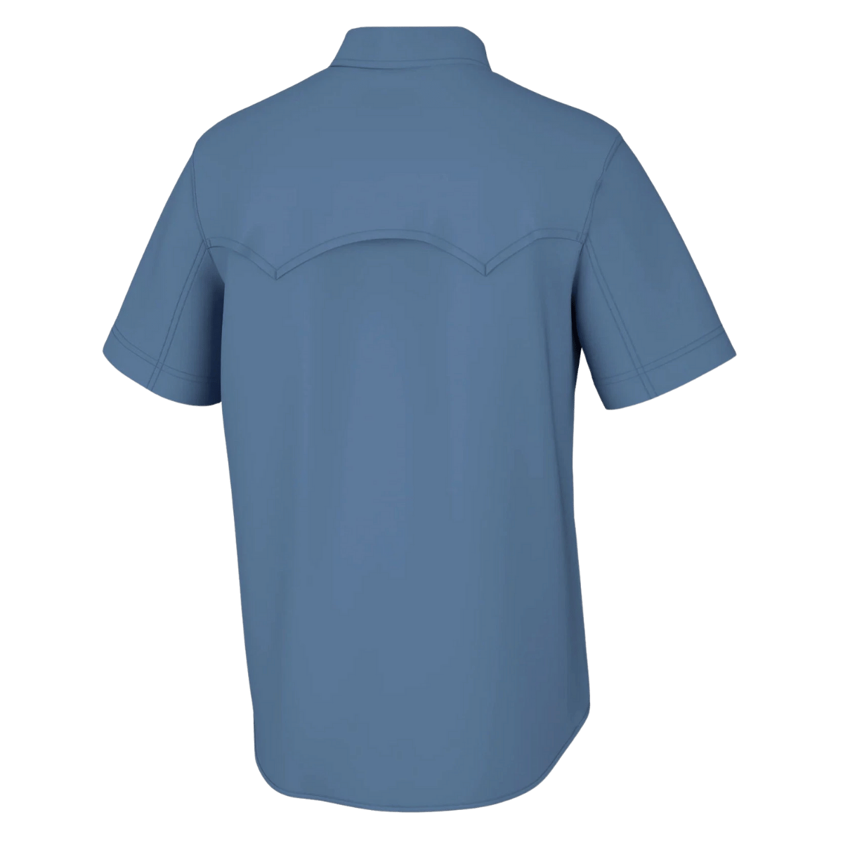 HUK MEN'S DIAMOND BACK SHORT SLEEVE SHIRT - QUIET HARBOR - BACK VIEW