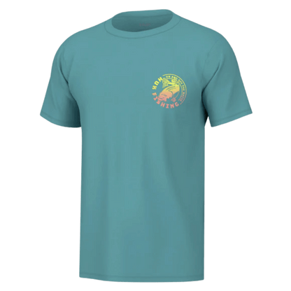 HUK MEN'S ELECTRIC BASS TEE - MARINE BLUE - FRONT VIEW