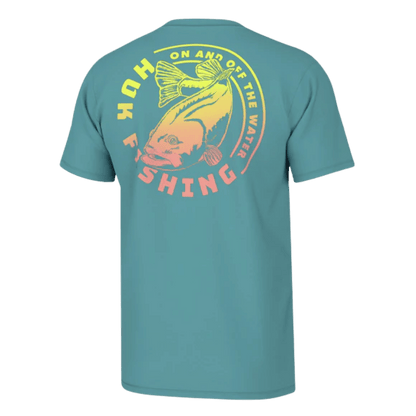 HUK MEN'S ELECTRIC BASS TEE - MARINE BLUE - BACK VIEW