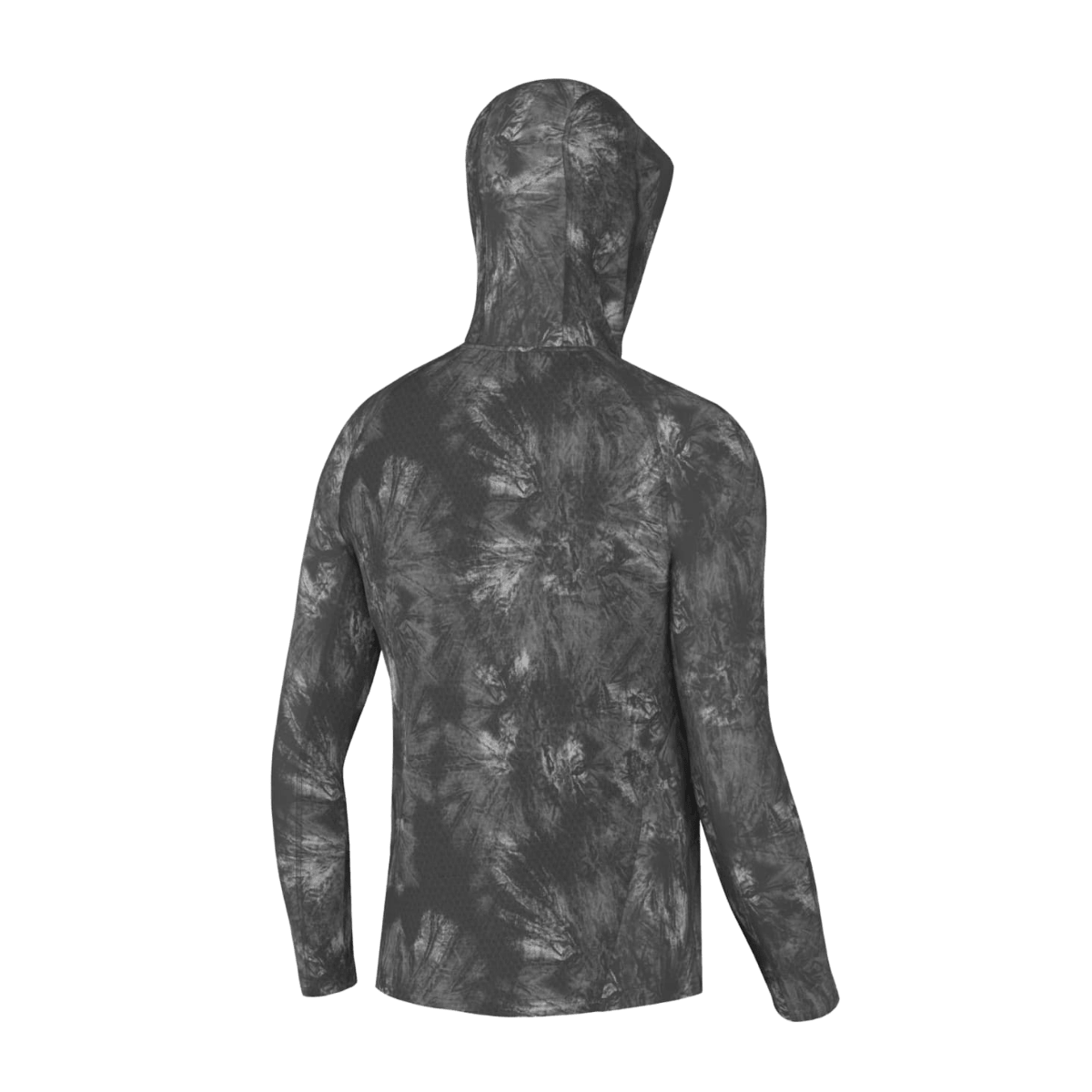 HUK MEN'S FISH LINE PURSUIT HOODIE - VOLCANIC ASH - BACK VIEW