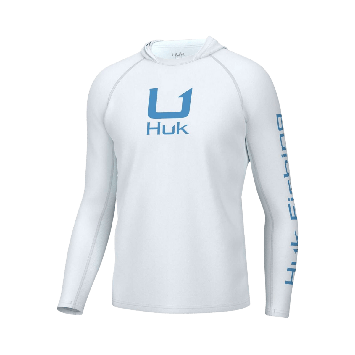 HUKS MEN'S ICON PERFORMANCE LONG-SLEEVE HOODIE - WHITE - FRONT VIEW