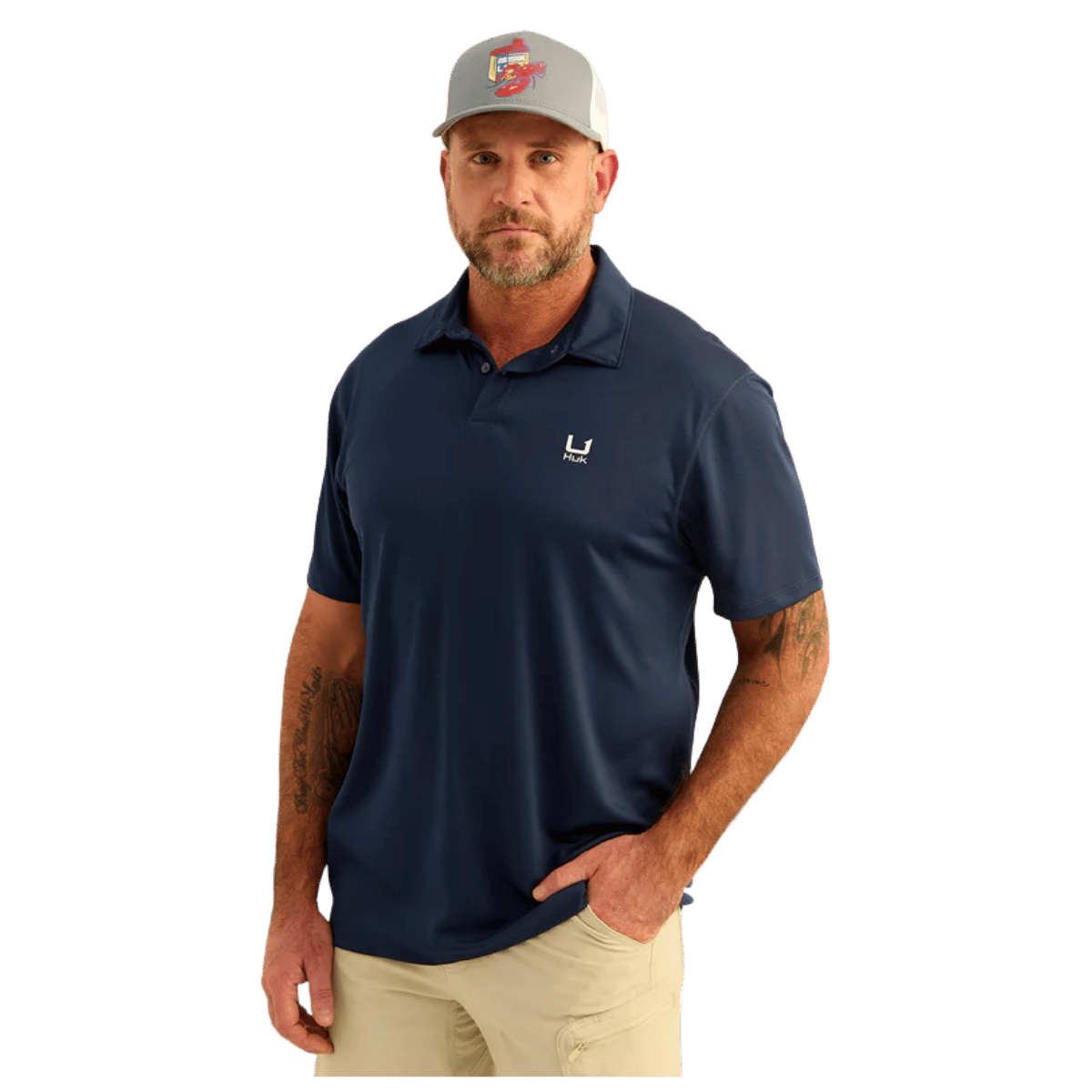 HUK MEN'S ICON PERFORMANCE POLO - NAVAL ACADEMY