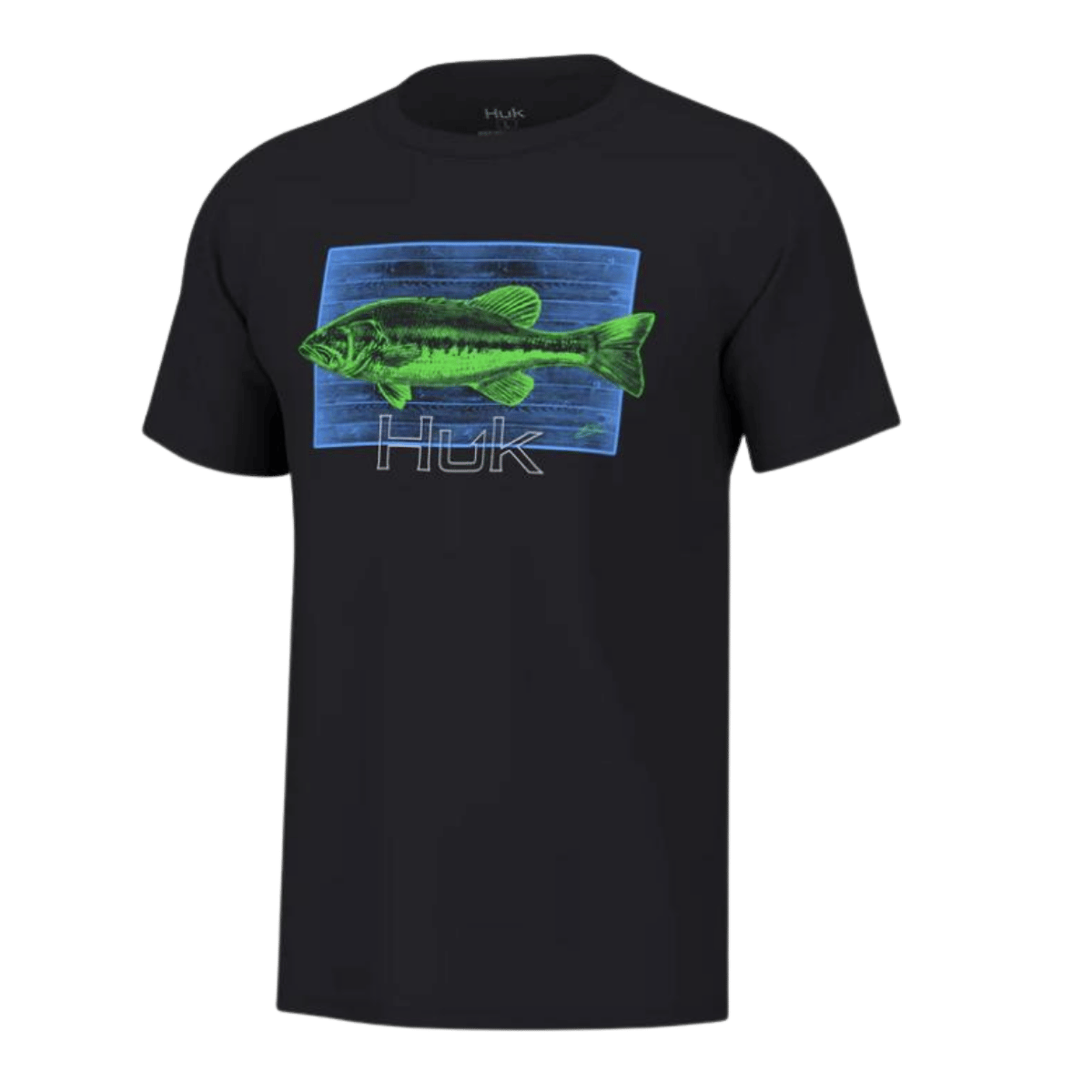 HUK MEN'S KC NEON BASS TEE - BLACK