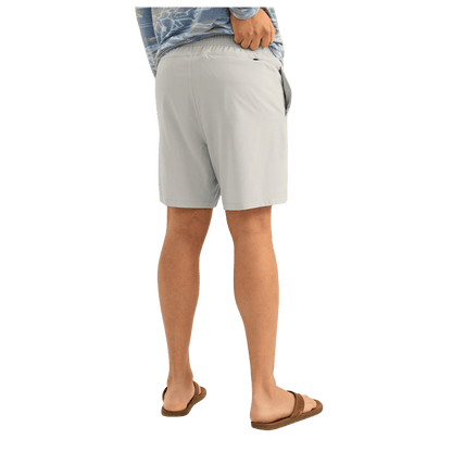 HUK MEN'S LEEWARD SHORT - HARBOR MIST HEATHER - BACK VIEW
