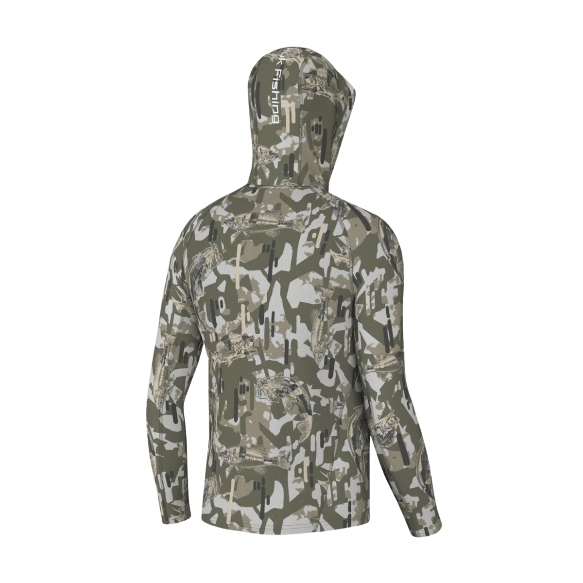 HUK MEN'S KC ICON APEX VERT HOODIE - MOSS - BACK VIEW