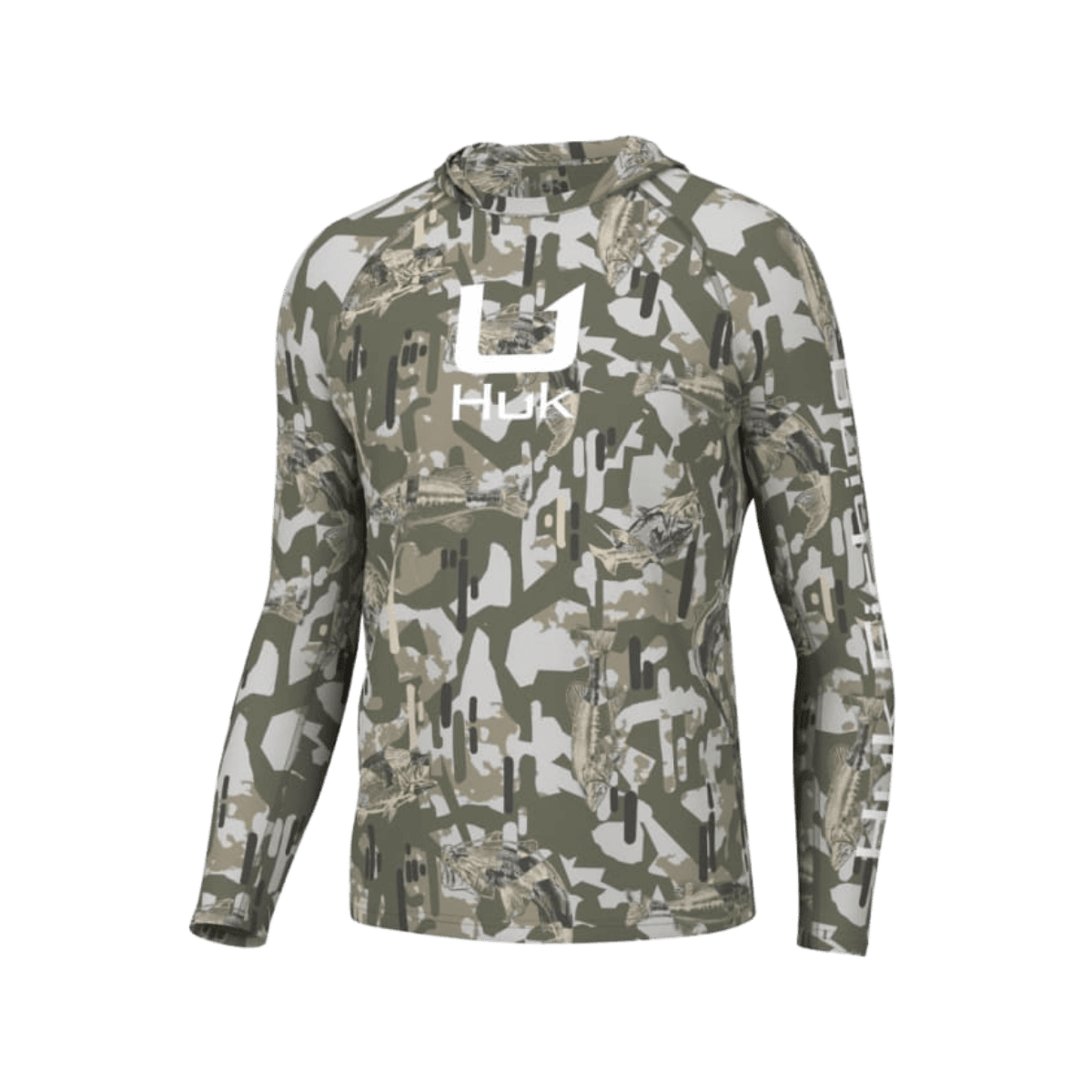 HUK MEN'S KC ICON APEX VERT HOODIE - MOSS - FRONT VIEW