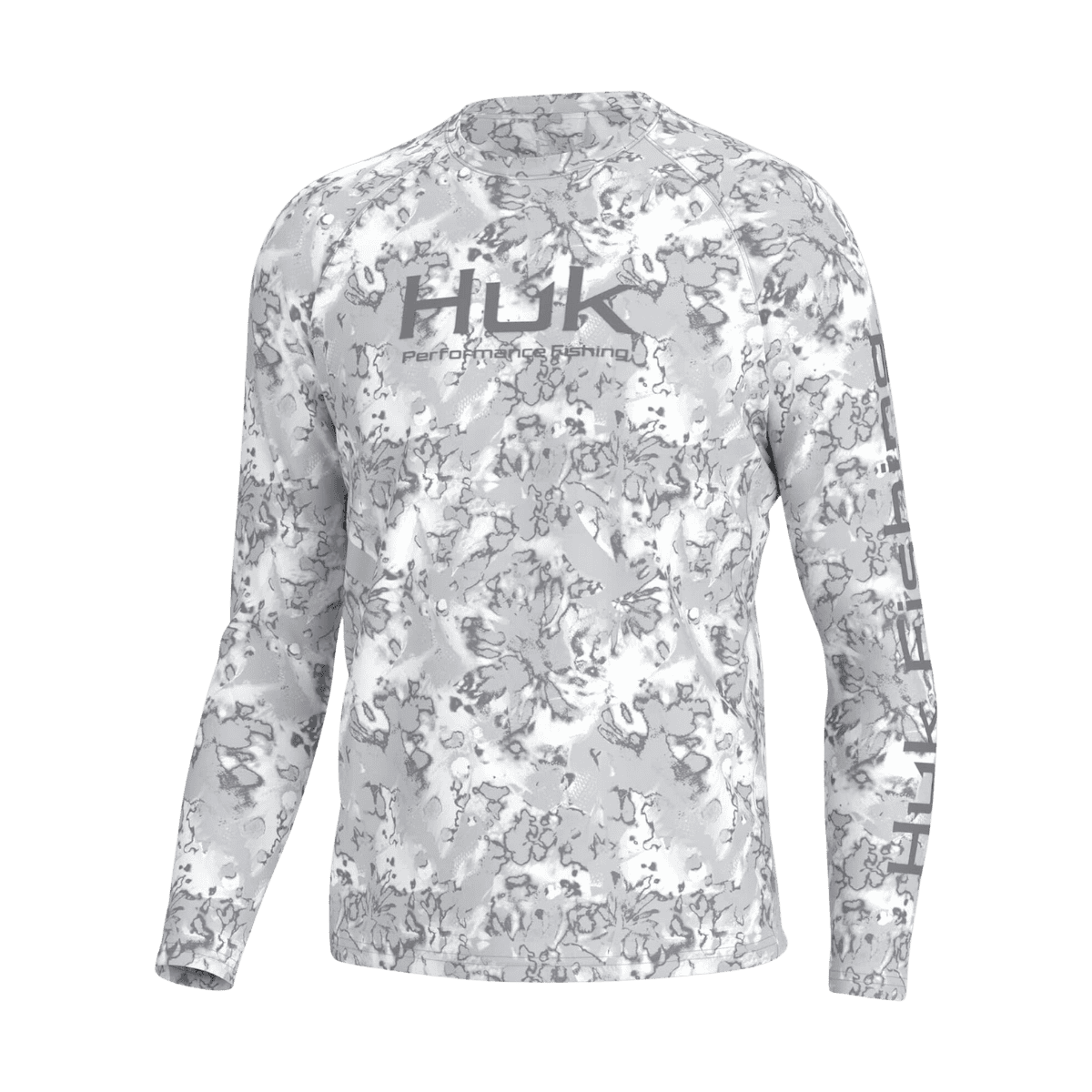 HUK MEN'S PURSUIT HOODIE FIN FLATS - HARBOR MIST - FRONT VIEW