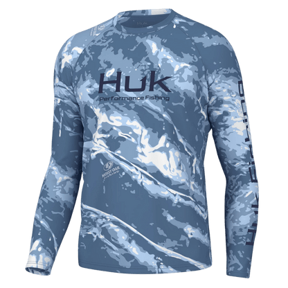 HUK MEN'S MOSSY OAK PURSUIT CREW - SPINDRIFT - FRONT VIEW