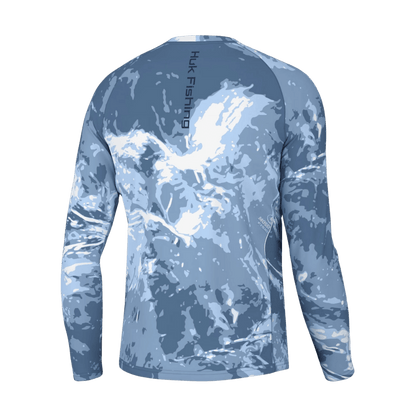 HUK MEN'S MOSSY OAK PURSUIT CREW - SPINDRIFT - BACK VIEW