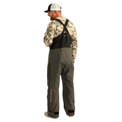 HUK MEN'S PRO SERIES BIB - VOLCANIC ASH - BACK VIEW